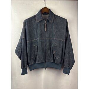 Women’s Brunello Cucinelli Small Dark Blue Jean Bomber Jacket